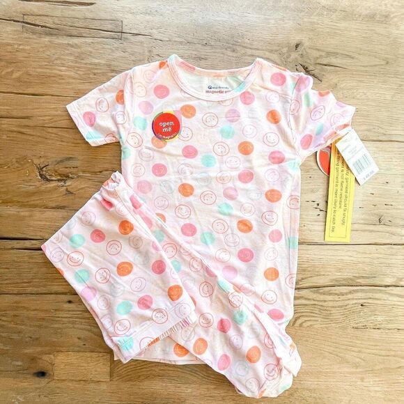 NWT! Magnetic Me Pink Smile No Drama Modal Pajama Short Sleeve Set - Picture 5 of 6